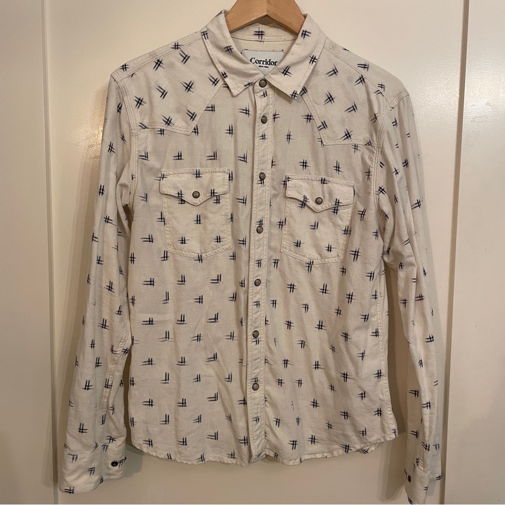 Corridor NYC Pearl Snap Western Shirt Sz M